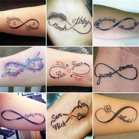 Infinito con nombres tattoo